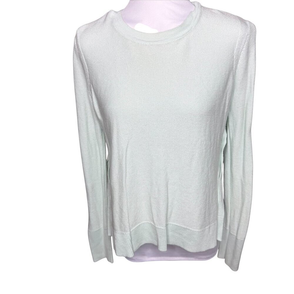 Banana Republic muted aqua thermal top hi lo hem Medium